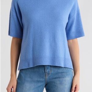 Blue Short Sleeve Sweater